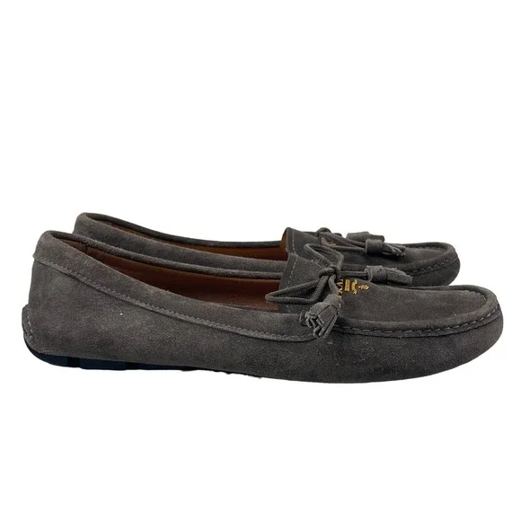 Prada Suede Bow Loafer Shoes 37 | US 7 - Picture 2 of 10